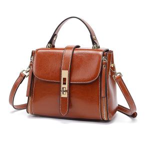 Retro leather bag simple and classic design for female style