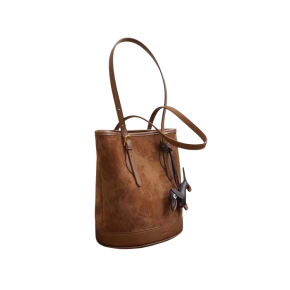 Cotton material with leather tote bag high quality for women