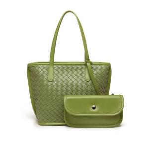 Braided bag large-capacity PU Leather women handmade