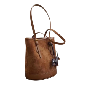 Cotton material with leather tote bag high quality for women