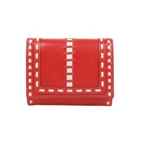 Women short purse with leather strap decoration design  